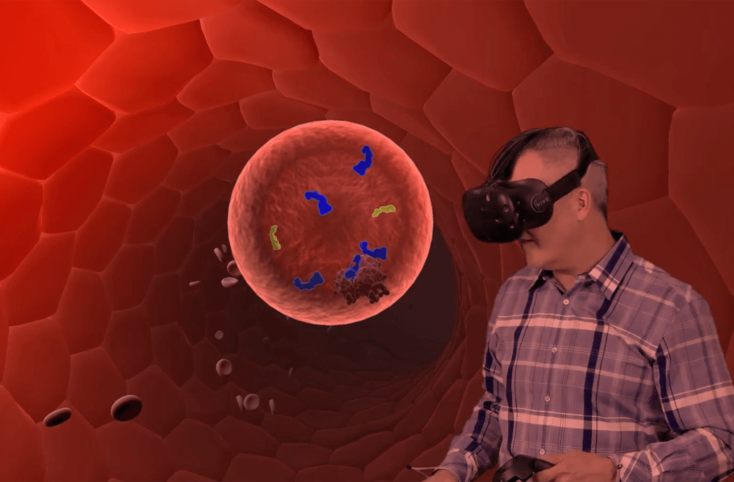 Doctor in VR learning about a medical treatment